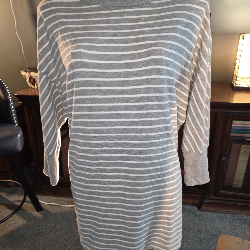 Gray Striped Women's Dress